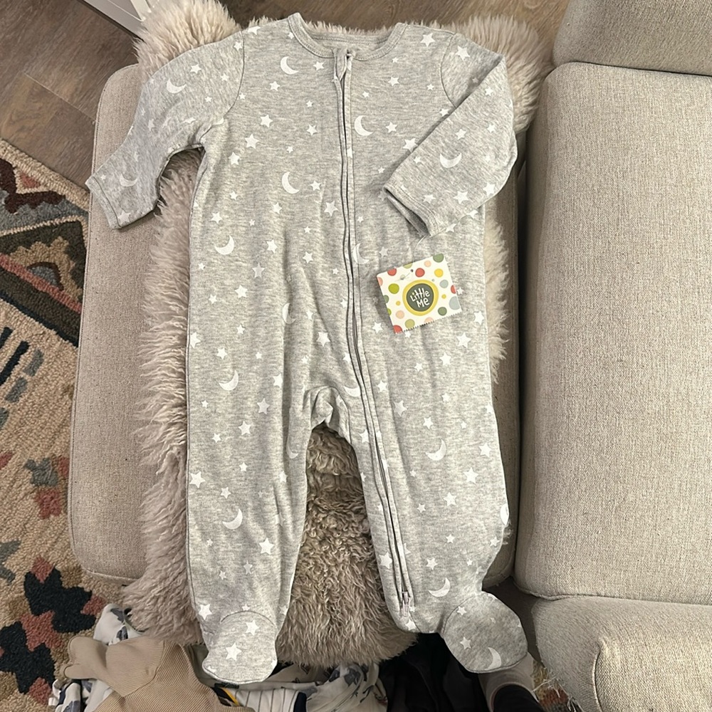 *NWT* Little Me Zip-Up Footie w/ Hat (9mo)